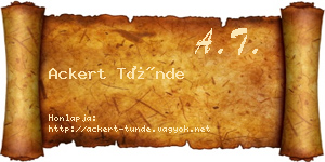 Ackert Tünde névjegykártya