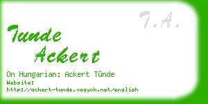 tunde ackert business card